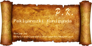 Peklyanszki Kunigunda névjegykártya